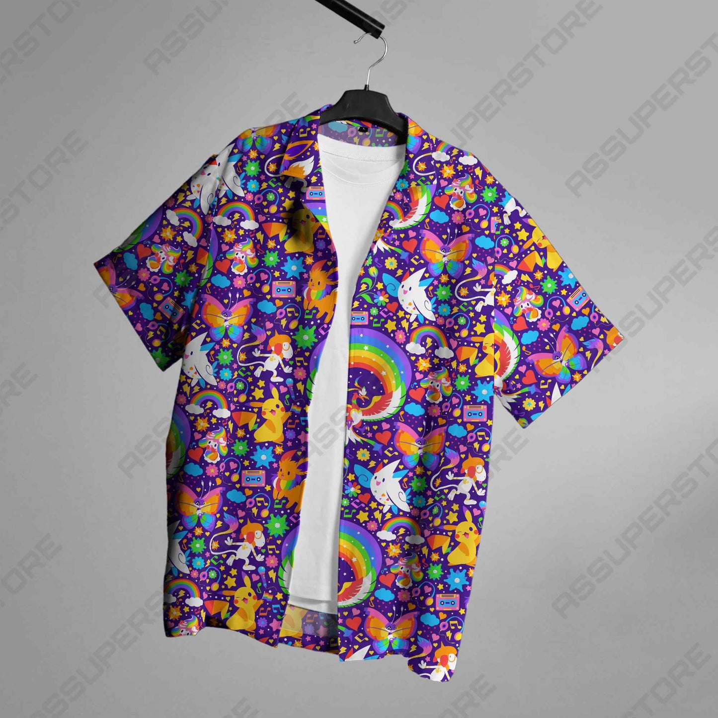 Men's Hawaiian Shirts For Men Casual Cartoon 3D Printed Shirts Loose Short-sleeve Beach Blouses Oversize Tops Camicias homme
