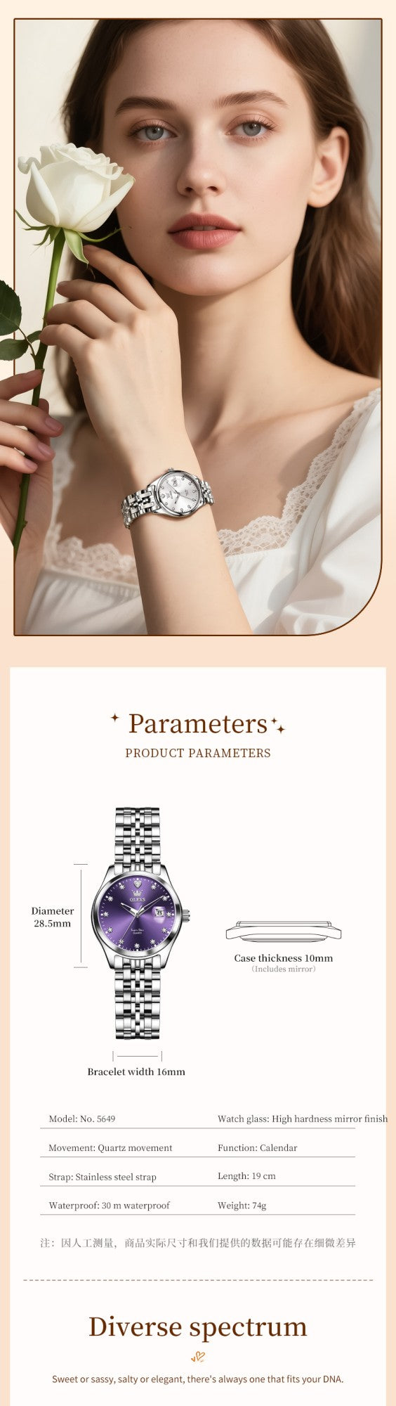 OLEVS Women Watch 5649 New Quartz Wristwatch Waterproof Luminous Date Ladies Watches Original Luxury Elegant Woman‘s Gifts