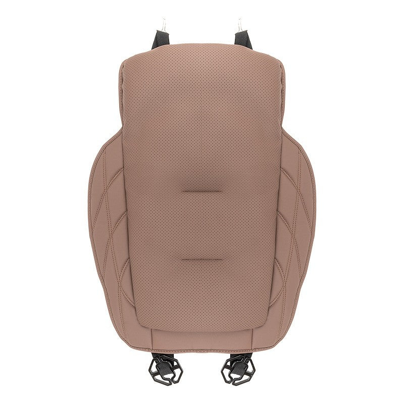 Nappa Leather Car Seat Cushion Rear Integrated Lumbar Support for All Seats Breathable Ventilated Comfort Auto Accessories