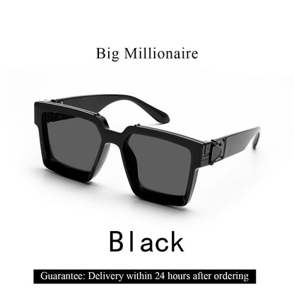 Ruiao Retro Black Millionaire Shades Luxury Sunglasses 2025 For Men Designer Famous Brand Square Sun Glasses Man Women Sunglass
