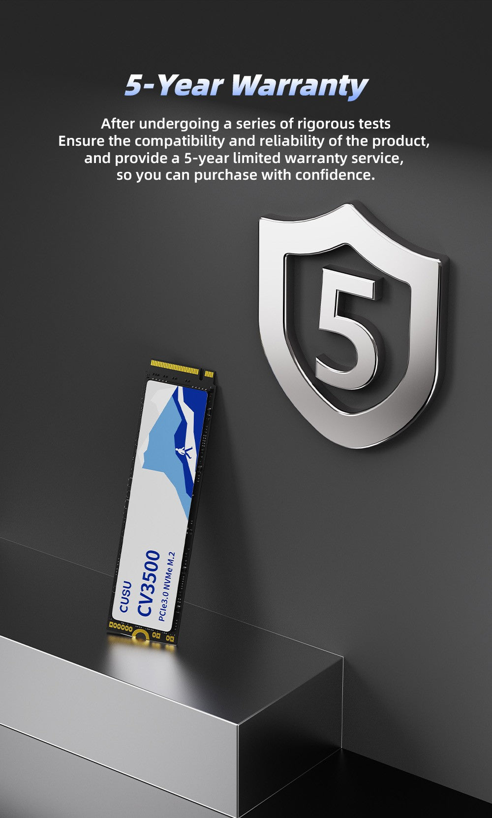 SSD CUSU 512GB 1TB 2TB NVMe M2 PCIe3.0 M.2 2280 Unidade de Estado Sólido para Notebook Desktop