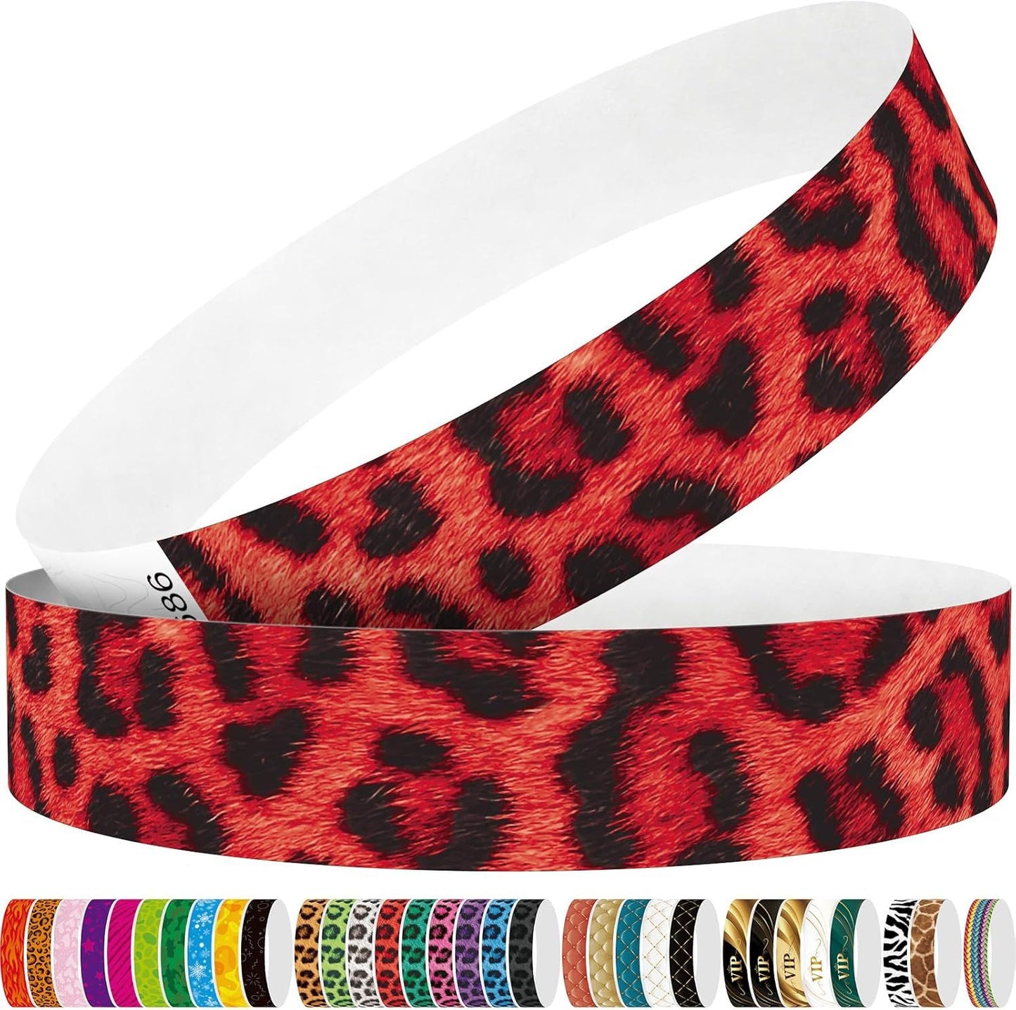 Red Flame 250pcs Tyvek Wristbands Colored Paper Event Wrist Bands Party Games Competitions Guest Gifts