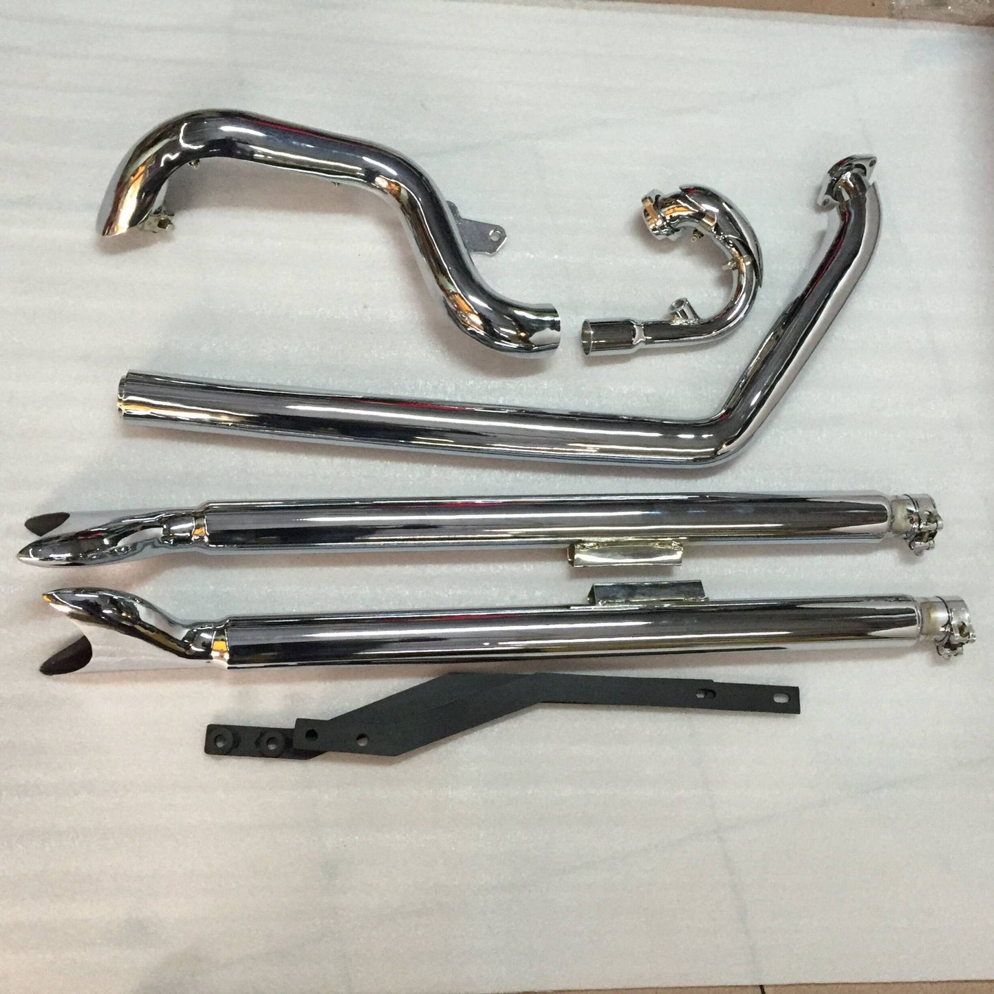 Motorcycle Chrome Dual Exhaust System For Harley Softail Breakout FXSB 2013-2016 Fatboy FLSTF 2005-2017 Night Train FXSTB 07-09