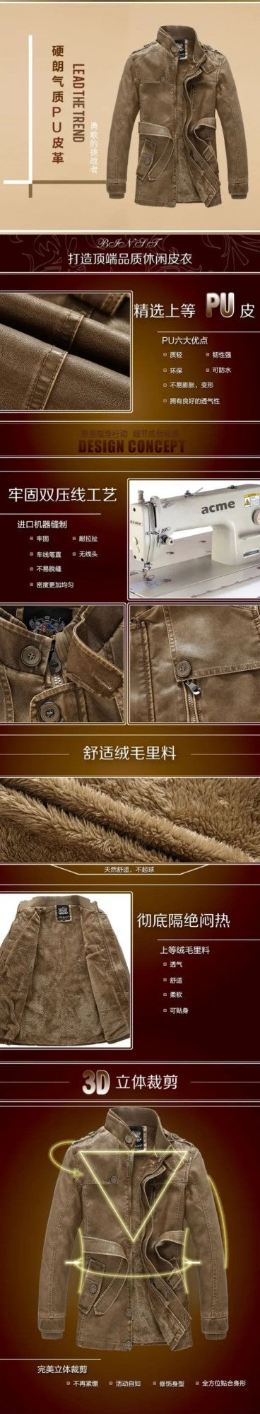 Men Slim Warm Washed Leather Motorcycle Jacket High Quality Leather Jacket Mens Standing Collar Coat Plus Size 4XL Long Parkas