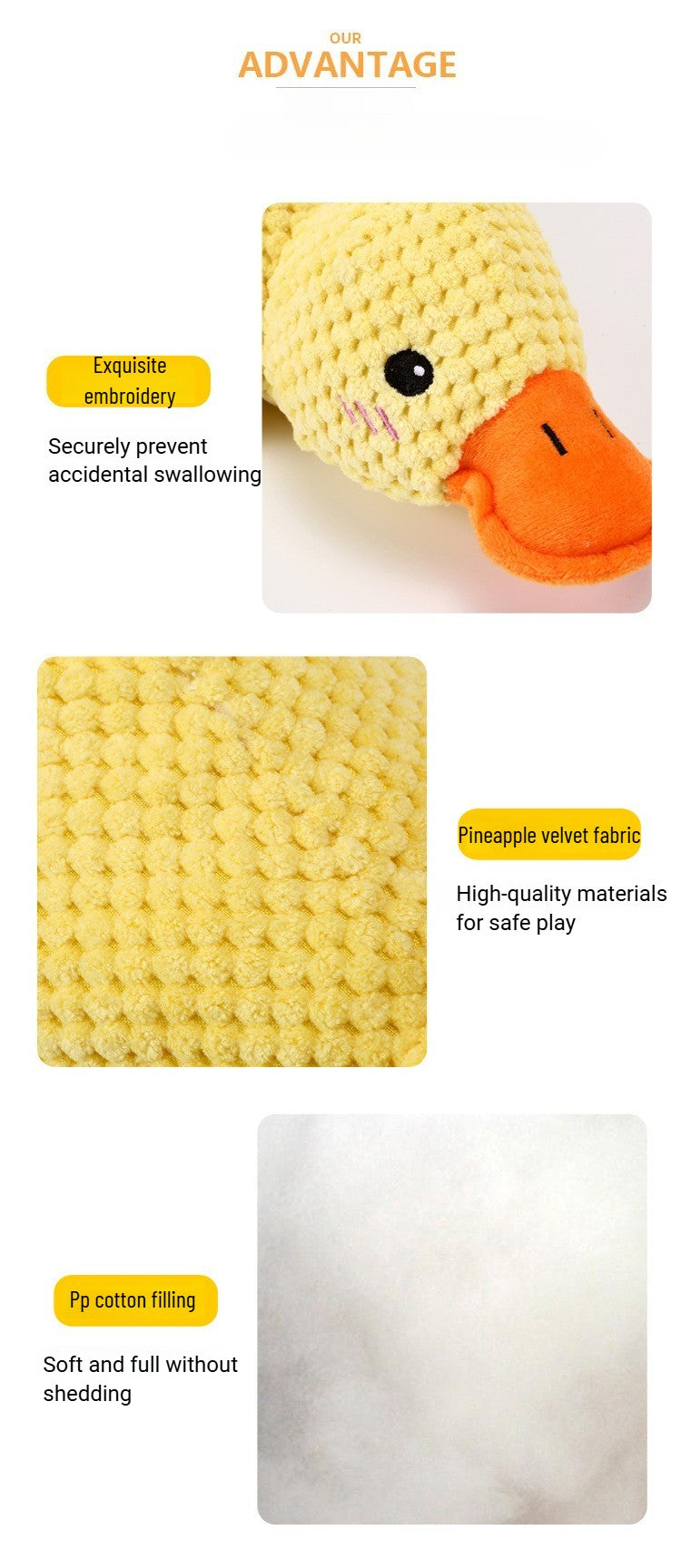 Brinquedo para Cão de Estimação Interativo Resistente a Mordidas Indestrutível Anti-Mastigação com Som de Pato para Aliviar o Estresse