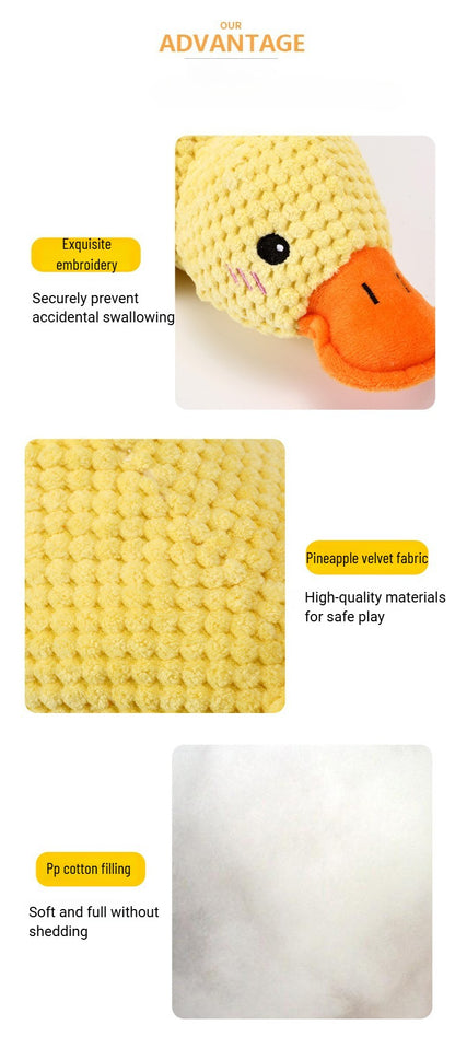 Brinquedo para Cão de Estimação Interativo Resistente a Mordidas Indestrutível Anti-Mastigação com Som de Pato para Aliviar o Estresse