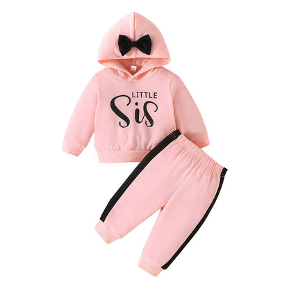 Comfort Fashion Spring-Autumn Baby 2-Piece Clothing Set Children Long Sleeve Hoodie and Color Blocked Pants Everyday Wear Sets