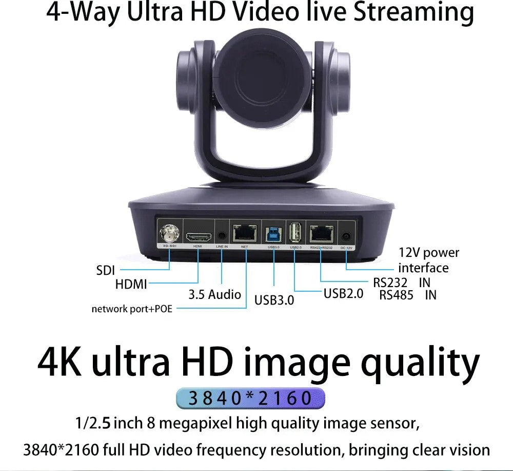 Video Conference Camera Kit 4K PTZ Camera 20X Zoom NDI SDI HDMI IP USB Church live broadcast NDI PTZ camera Controller 1-8pcs