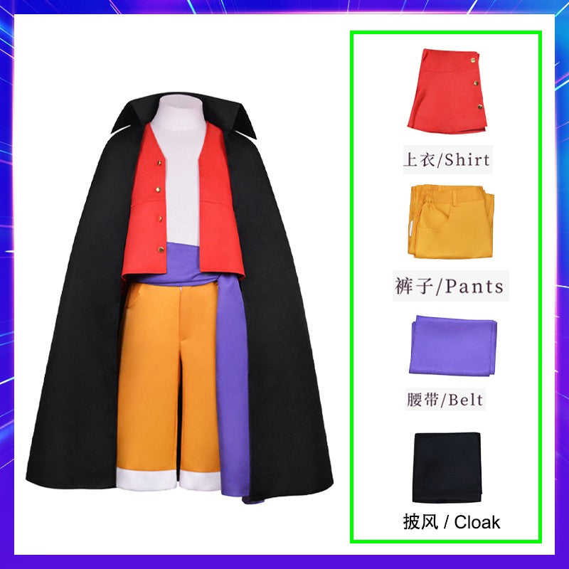 Anime Piece Pirate Luffy Cosplay Costumes Monkey D Sun God Two Years Later Cos Adult Kids Carnival Party Red Top Pants Suits Hat