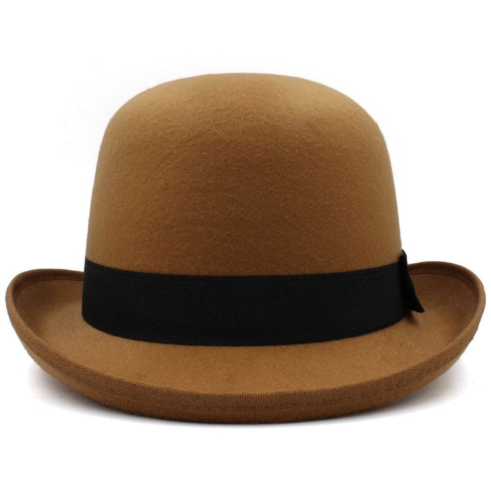 Men Women Felt Bowler Hat Classic Party Hats Lightweight Derby Fedora Hats Costume Accessories