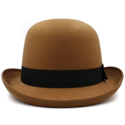 Men Women Felt Bowler Hat Classic Party Hats Lightweight Derby Fedora Hats Costume Accessories