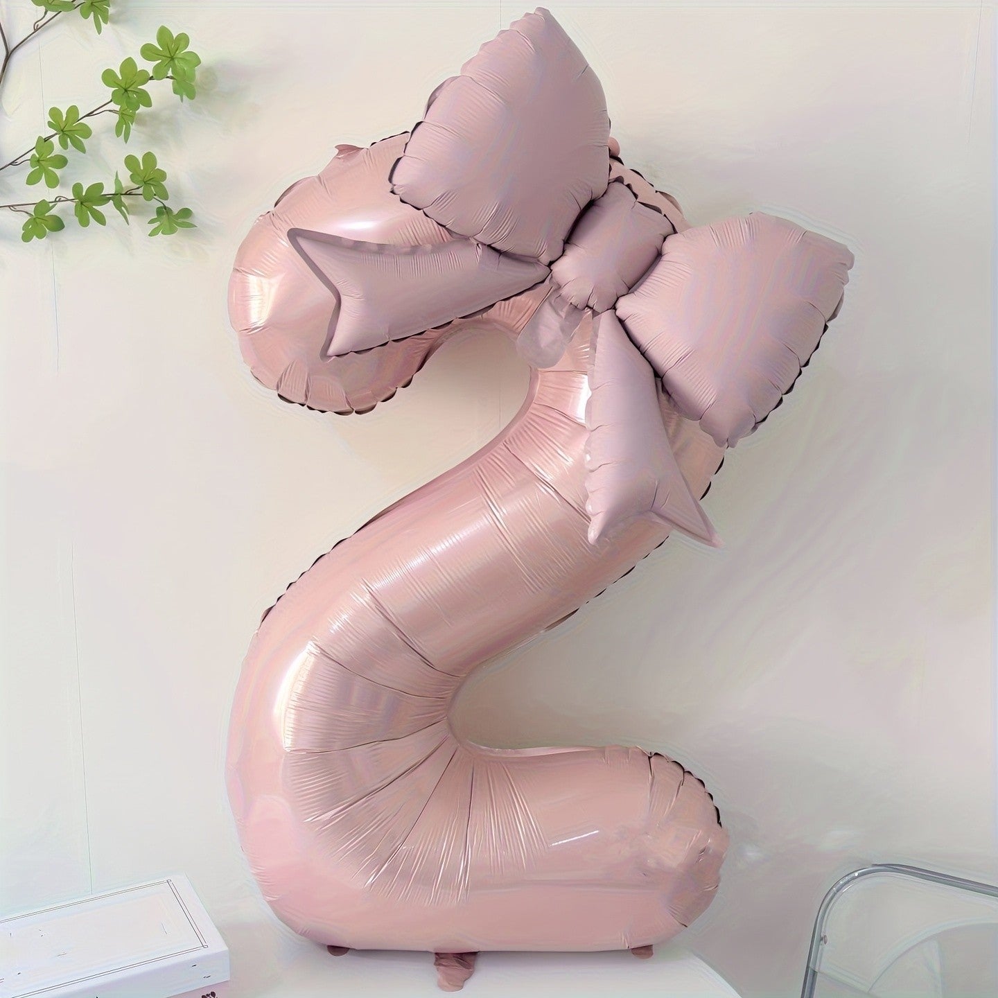 32 Inch Pink Number 0-9 Foil Balloon with Bow – Ideal for Girls Wedding Birthday Party Decorations