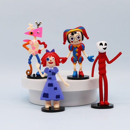The Amazing Digital Circus 8 Styles Q Version Figurine Models, Rabbit Clown Dolls Cartoon Peripherals Cake Ornaments Toy Models