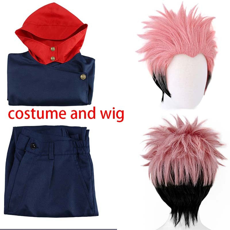 Anime Cosplay Itadori Yuji Costume Unisex Anime Tokyo Hooded Academy Jacket Pants UniformSchool Uniform Set