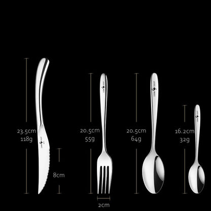 Talheres de luxo em aço inoxidável 316 com certificação LFGB, retrô clássico, garfo, faca, colher, conjunto de utensílios de mesa para banquete
