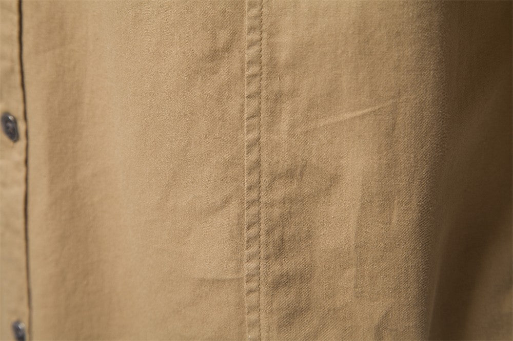 AIOPESON 2023 New Autumn Military Style 100% Cotton Pocket Shirt for Men Solid Color Slim Casual Men Shirts Long Sleeve