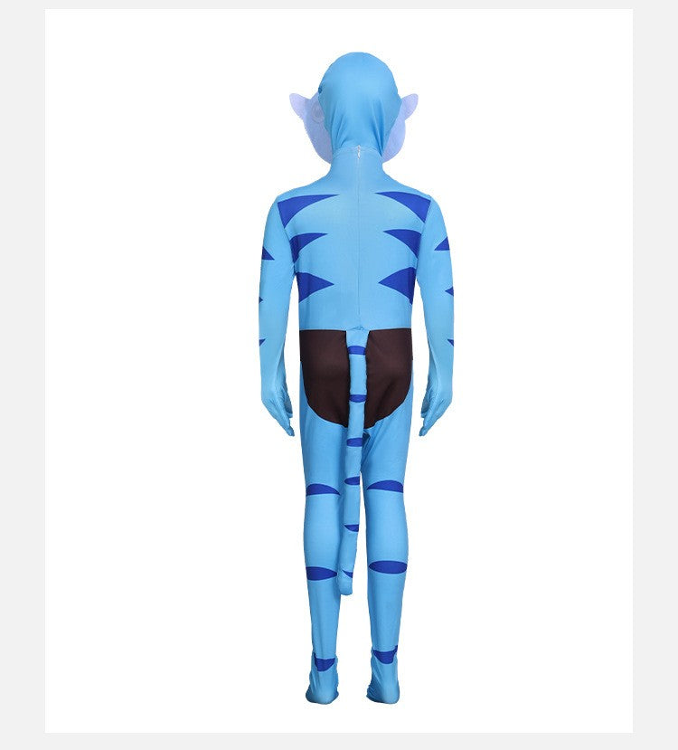 2026 Halloween Cosplay Avatar Costume Fire and Ashes Avatar3 Cosplay Hero One Piece Tight Fitting Clothing Na'vii Jumpsuit