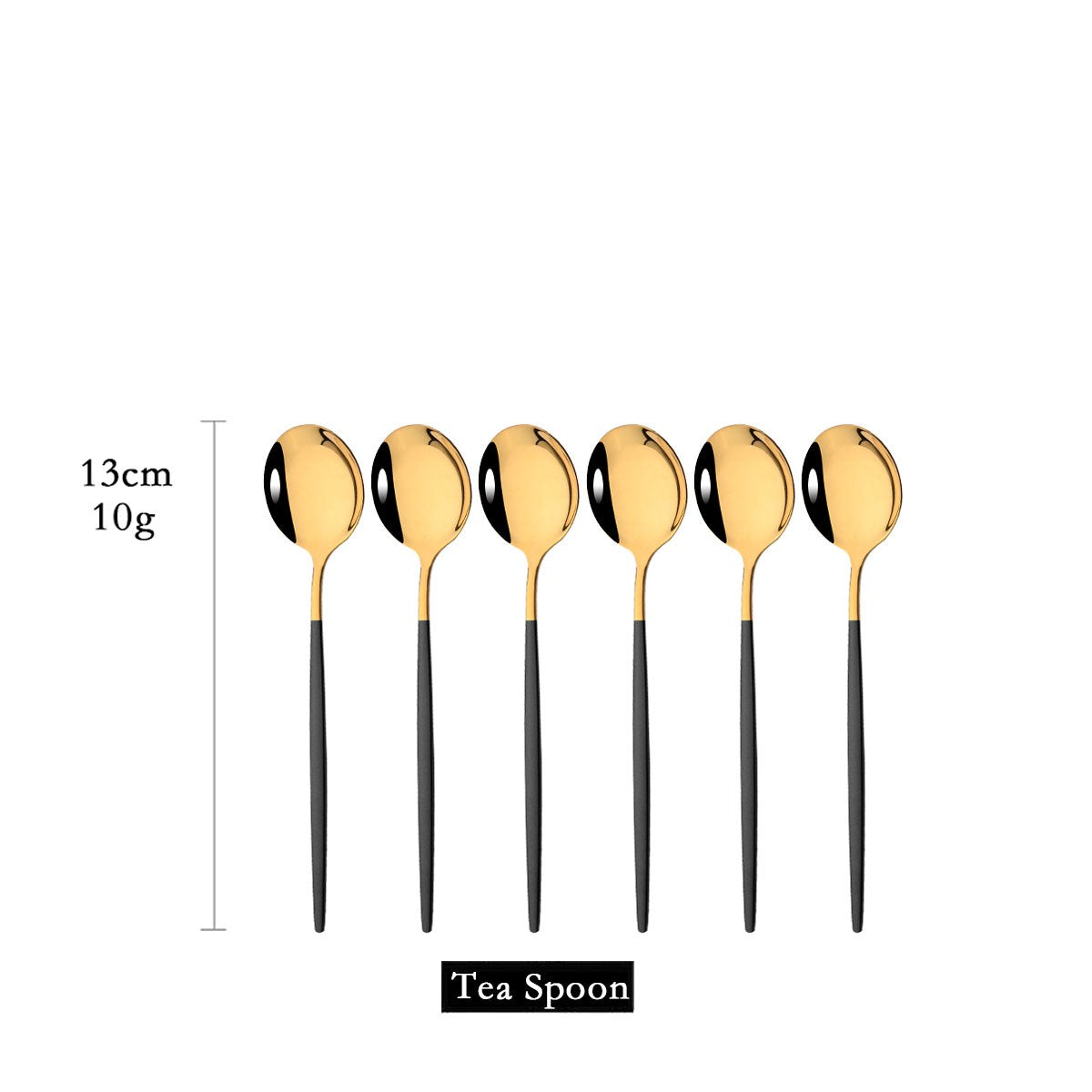 6Pcs/Set Teaspoon Stainless Steel Flatware Colorful Cake Fruit Spoons Dessert Small Coffee Spoon Snack Kitchen Dinnerware Tools