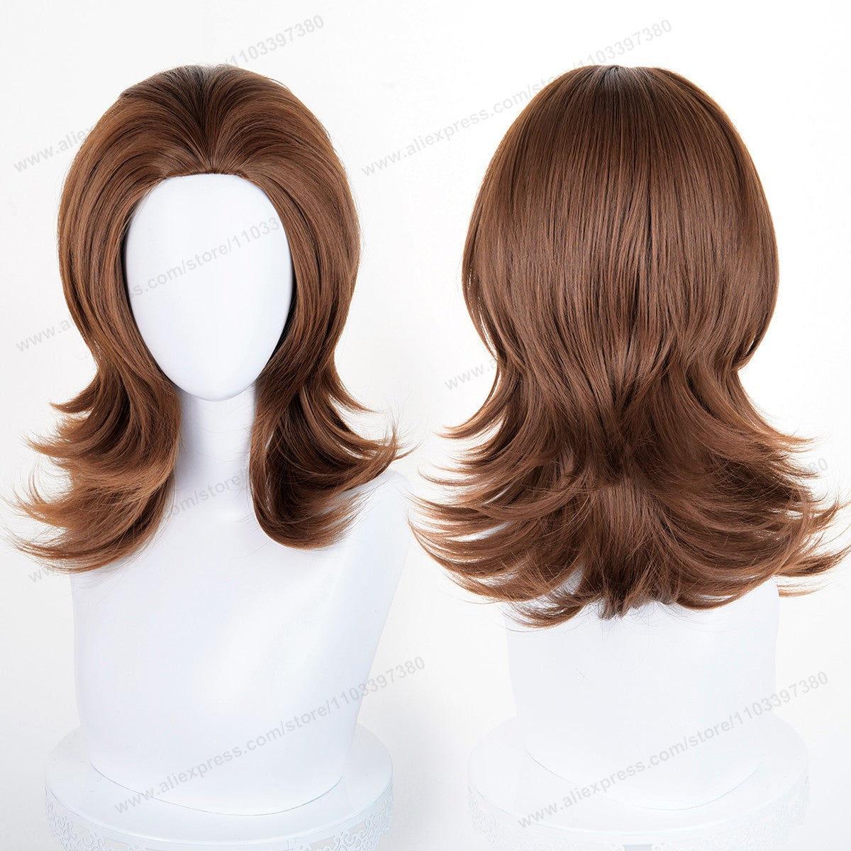 Anime 45cm Universal Cosplay Wig with Enlarged Scalp Free Parting Black White Yellow Man Women Heat Resistant Synthetic Hair