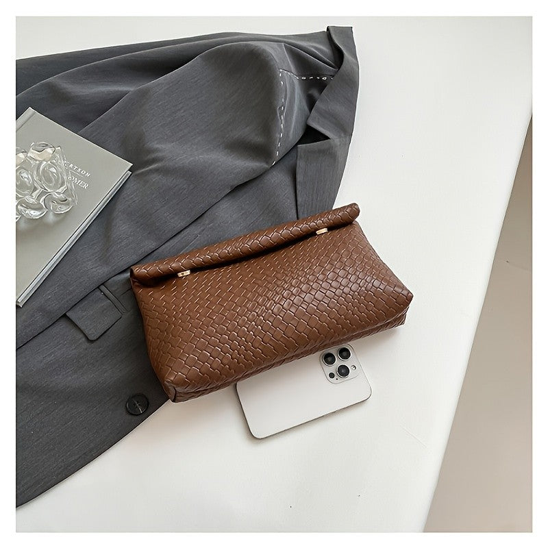 Fashionable and elegant clutch bag, large-capacity flip-top dinner bag, versatile handbag, ladies' shopping bag