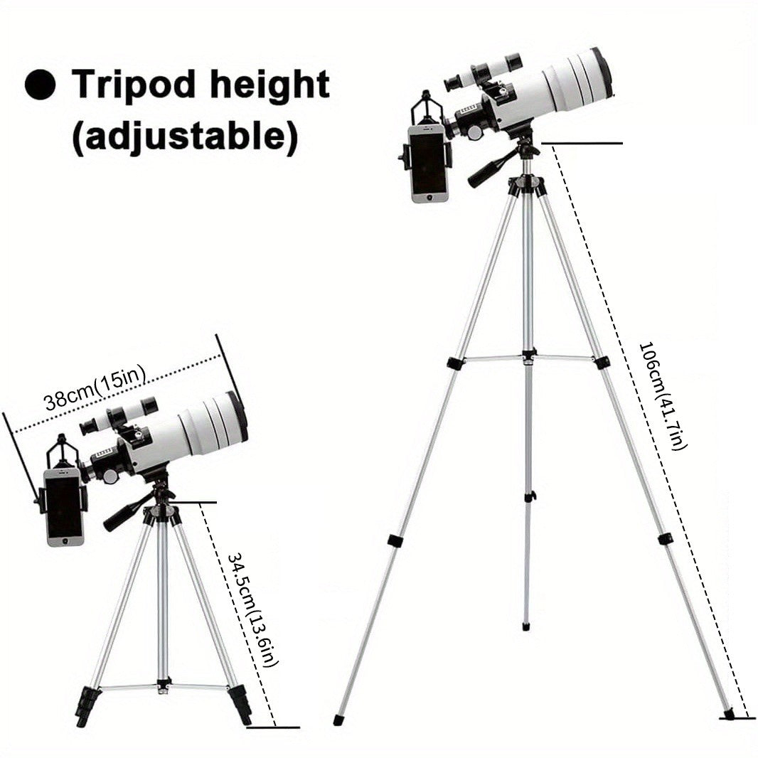 Telescópio Astronômico Profissional F30070 Alta Ampliação Prisma Bak4 HD Para Observar a Lua, Estrelas e Pássaros