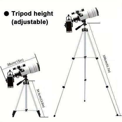 Telescópio Astronômico Profissional F30070 Alta Ampliação Prisma Bak4 HD Para Observar a Lua, Estrelas e Pássaros