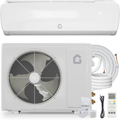 Sistema de ar condicionado e bomba de calor Mini Split sem duto 18000 BTU 19 SEER, 3 em 1 (Resfriamento, Aquecimento), Unidade AC Inverter 230V