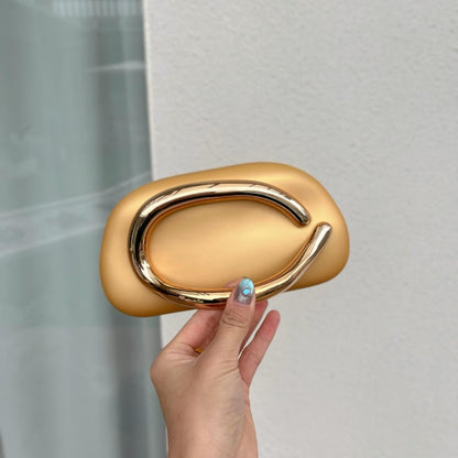 Brand Z Clutch Bag Metal Handle Design Luxury Evening Lipstick Bag Round Box Chain Bag Elegant Woman Shoulder Messenger Bags