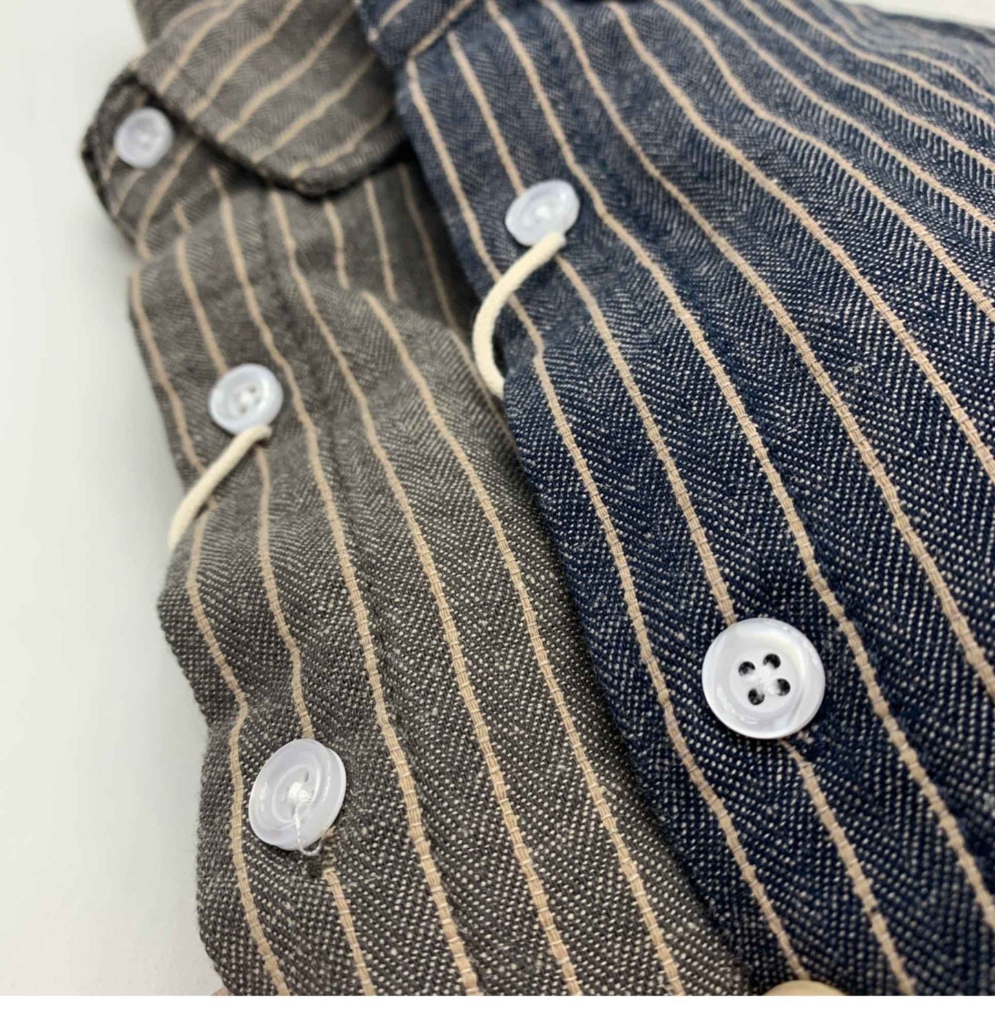 55% Linen 45% Cotton Vintage Striped Shirts for Men American Casual Retro Loose Blouses 2024 Spring Autumn Long Sleeve Male Tops