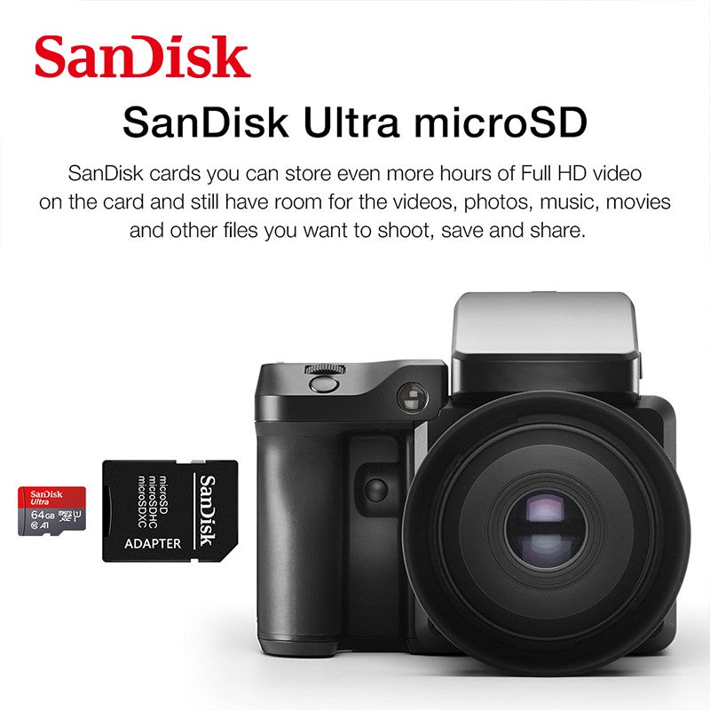 Cartão Micro tf SD 100% Original SanDisk Classe 10 Cartão TF 32GB 64GB 128GB Cartão de Memória para Celular Tablet Cartão Flash