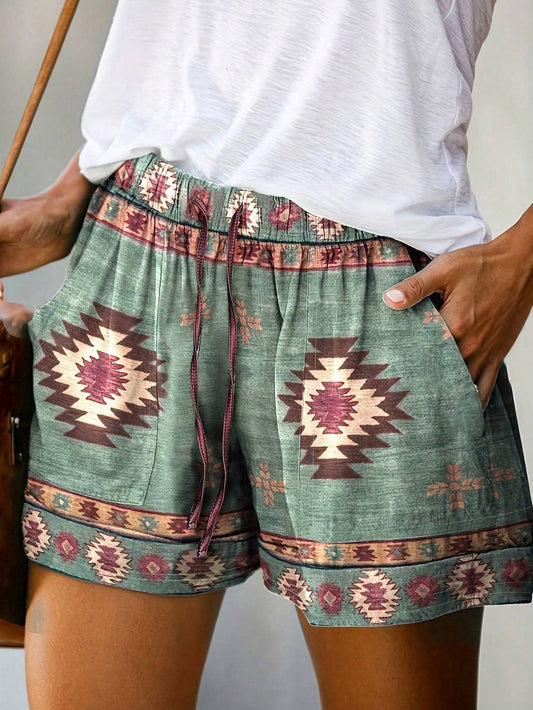 Women's Western Ethnic Resort Style Retro Casual Summer Geometric Pattern Printed Shorts