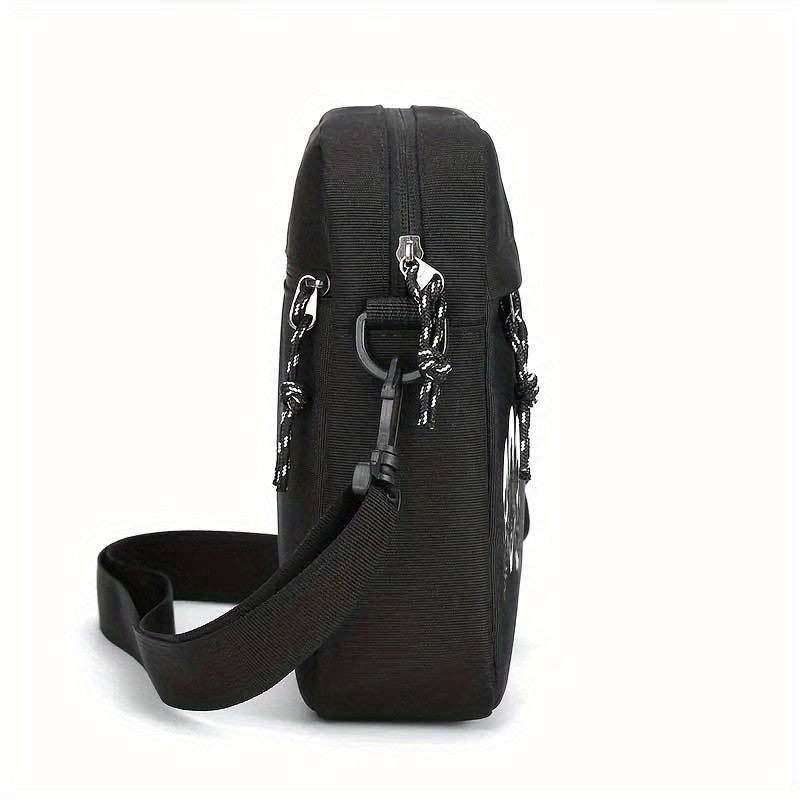 Men's Shoulder Bag with Leaf Design "Not Cheap Just Rich" Slogan Fashion Portable Male Small Crossbody Bags Leisure Phone Bag