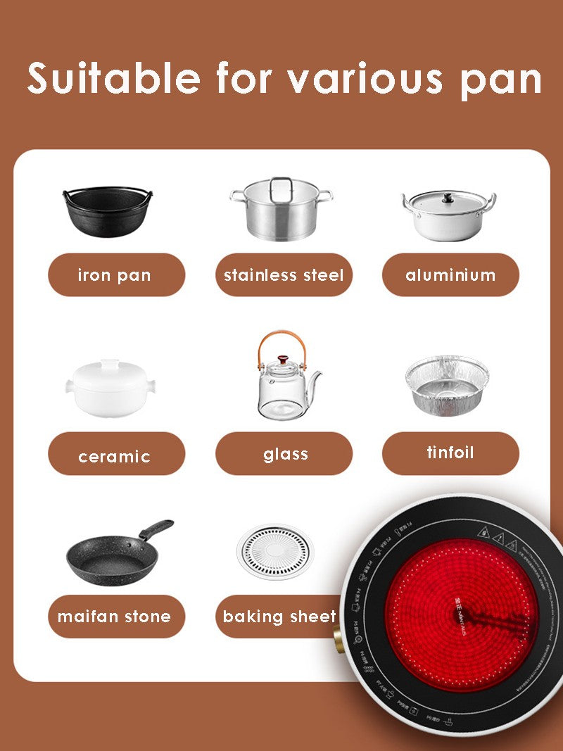 220V 2200W Infrared Cooker Electric Ceramic Cooker Electric Hot Plate Infrared Stove Heating Plate Electric Stove