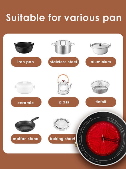 220V 2200W Infrared Cooker Electric Ceramic Cooker Electric Hot Plate Infrared Stove Heating Plate Electric Stove