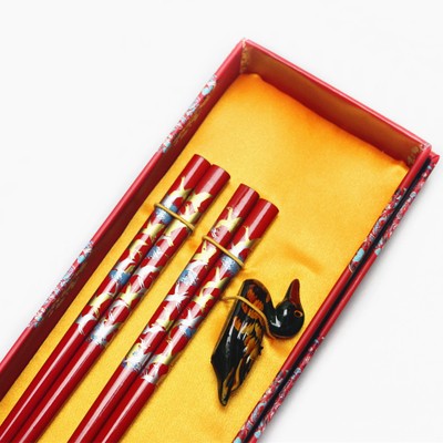 Hashis de madeira 2 pares com descanso características chinesas China Affairs apresenta melhor presente pauzinhos lembrança