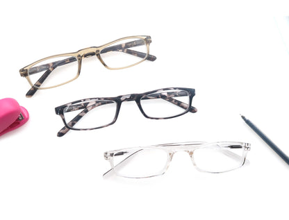 Women Men Reading Glasses Classic Small Rectangle Frame Spring Hinge Ulrta Comtable Wear Readers Eyeglass with Diopters