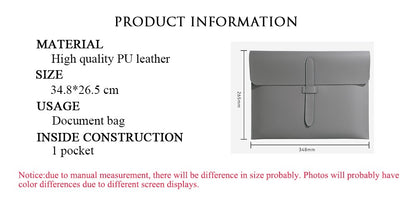 Business Office Luxury Document Bag PU Leather Custom Name Large Capacity A4 Paper File Bag Fashion Engrave Logo Storage Bags