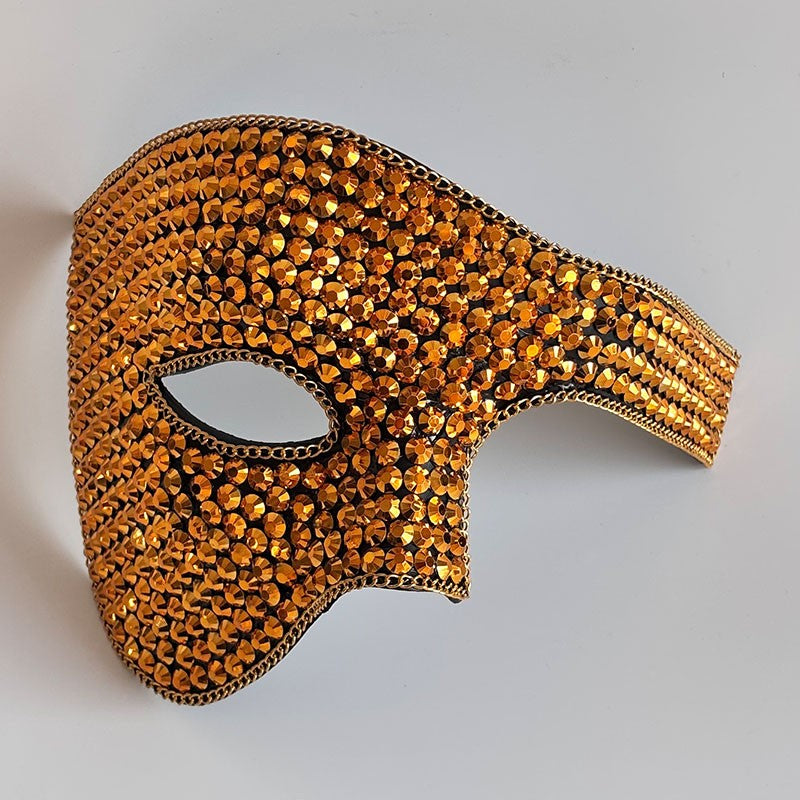 Half-Face Ballroom Mask DIY Handmade Rhinestone High-End Eyeshade Carnival Party Holiday Performance Prop Mask
