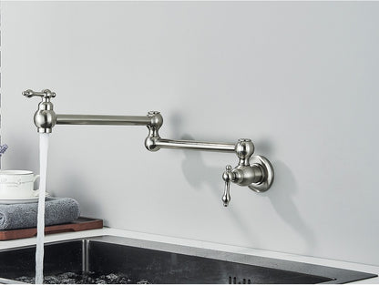 Brushed Gold Rotated Kitchen Sink Faucet Cold Water Tap Brass Basin Sink Swivel Faucets Wall Mounted Faucet