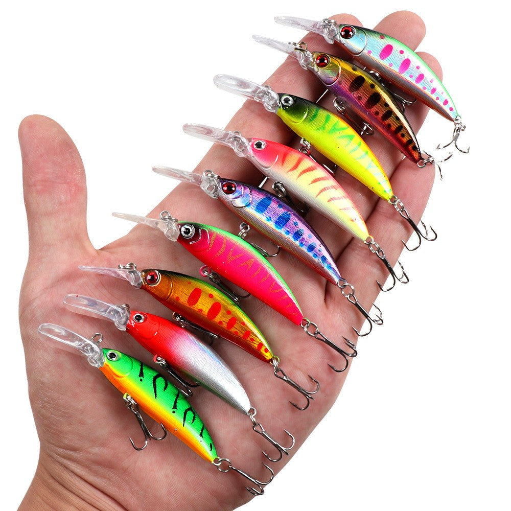 Isca Lure Placa Lingua Longa Sinking Minnow 7cm 6g Isca Artificial Arremesso Longo Pesca de Água Doce Salgada Isca Especial para Robalo e Per