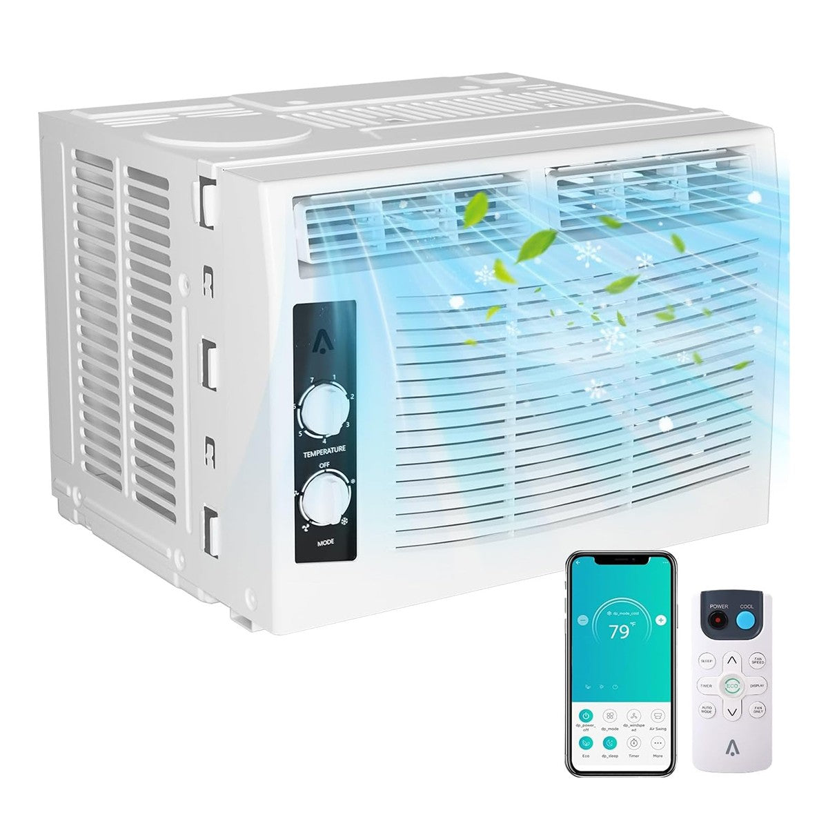 Ar Condicionado de Janela 5000 BTU com Controle Remoto - Refrigera Ambientes de até 14m², Baixo Ruído e Economia de Energia para Quarto, Escritório, Dormitório