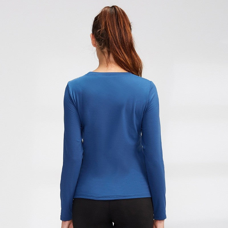 Women's Autumn Winter keep Warm long-sleeved Fitness Running Sports Training Top Slim Quick Dry Stretch Gym Top female Yoga tops