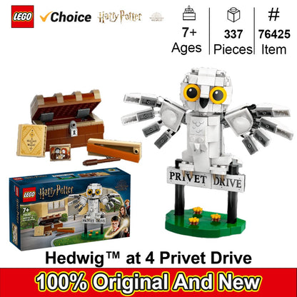 LEGO 76425 Harry Potter Edwiges na Rua dos Alfeneiros 4, Brinquedo Fantasia Montável com Figura de Coruja de Harry Potter, Ideia de Presente e Crianças