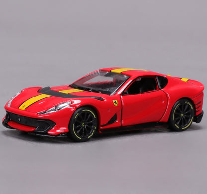 New In Stock Bburago 1:64 Ferrari 812 Competizione Yellow Alloy Miniature Ferrari Datyona Sp3 Sports Diecast Model Custom Toys