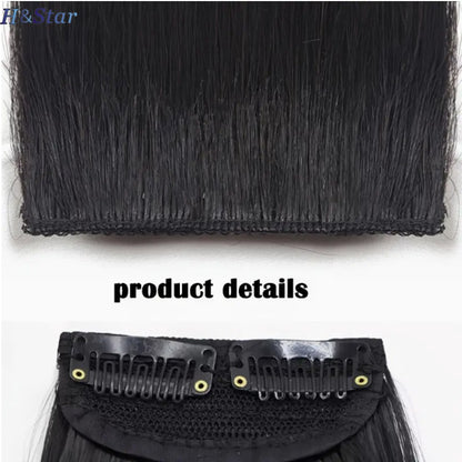 H&STAR 30cm Sintético Curto Liso Pad Extensão de Cabelo Invisível Forro de Cabelo Parte Superior da Cabeça Peruca para Mulheres