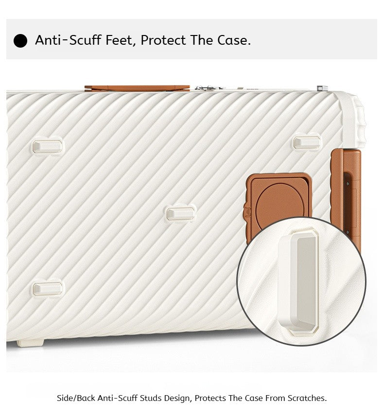 Ofgo Suitcase 20-30 Inches | Cup Holder/Waterproof Pc Suitcase Large Capacity Spinner Suitcase Tsa Travel Trolley Case With Lock