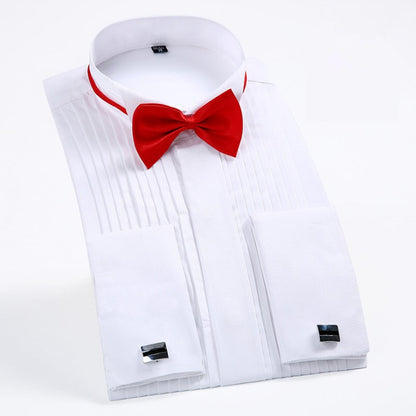 White Men's Dress Shirt,Single-breasted Long-sleeve Square Collar Shirts Wedding/party/performance Camisa Male Chemise S-7XL 8XL