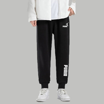 Calça de moletom masculina estampada PUAIA, calça de corrida primavera outono, fitness, caimento folgado, roupa de cor sólida, calça streetwear