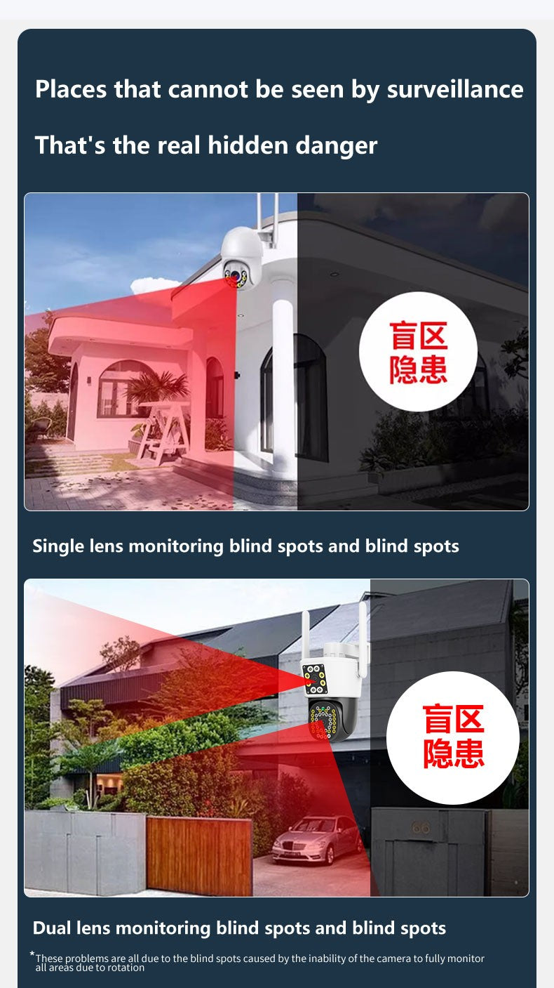 IPC360 Home 6K UHD Outdoor WiFi IP Camera 12MP Triple Lens with AI Human Detection 4K Auto Tracking for CCTV Security Monitoring