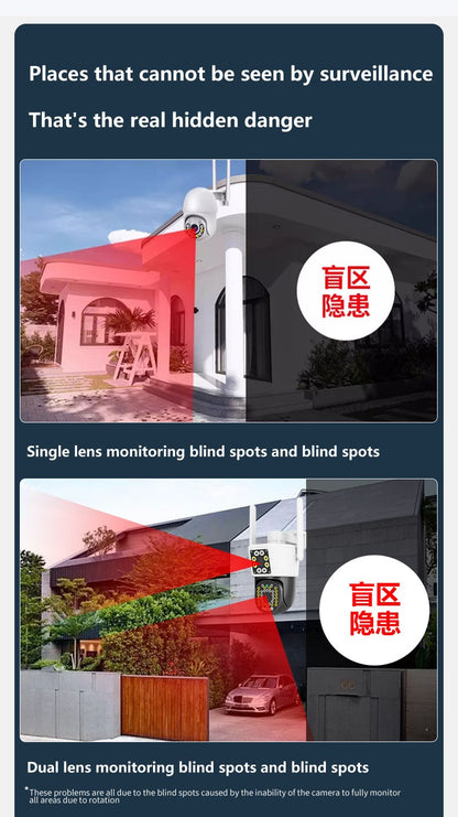 IPC360 Home 6K UHD Outdoor WiFi IP Camera 12MP Triple Lens with AI Human Detection 4K Auto Tracking for CCTV Security Monitoring